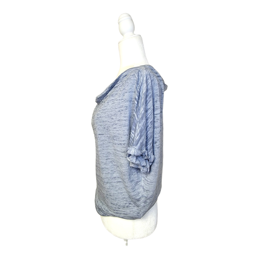 We the Free Cowl Neck Heather Knit Top Half Sleeves Blue/Gray Size Large - Picture 3 of 10